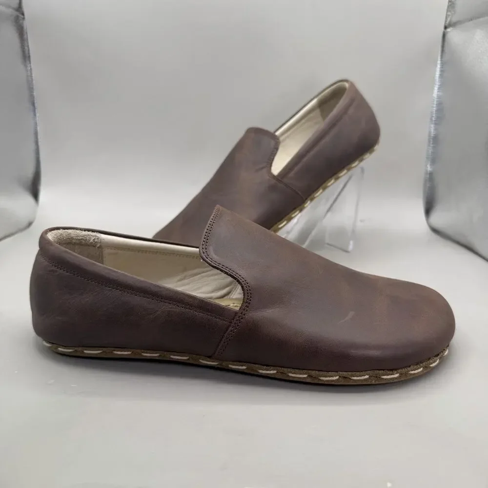Earthing Harmony Grounding Shoes Leather Barefoot Mens 9/Womens 11 Brown EU 42